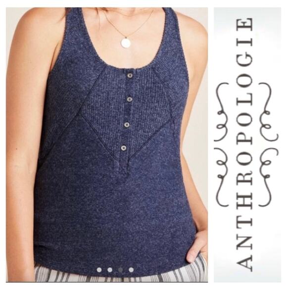 Saturday Sunday Tops - Anthropologie Saturday Sunday Lucie Soft Kint Ribbed Racerback Tank Top Sz M